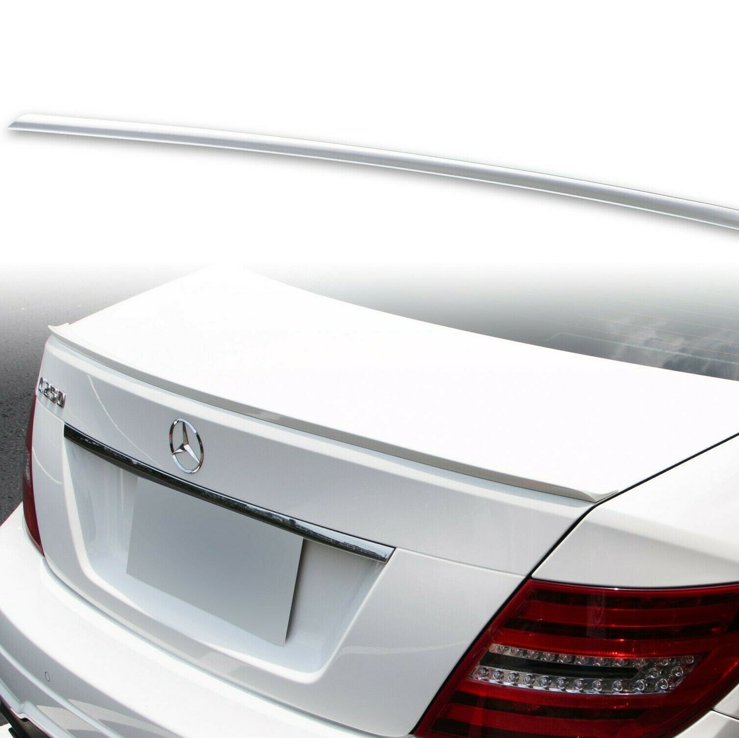 PAINTED TRUNK LIP SPOILER for MERCEDES-BENZ C200 4 doors 2007 -14 - SILVER #775